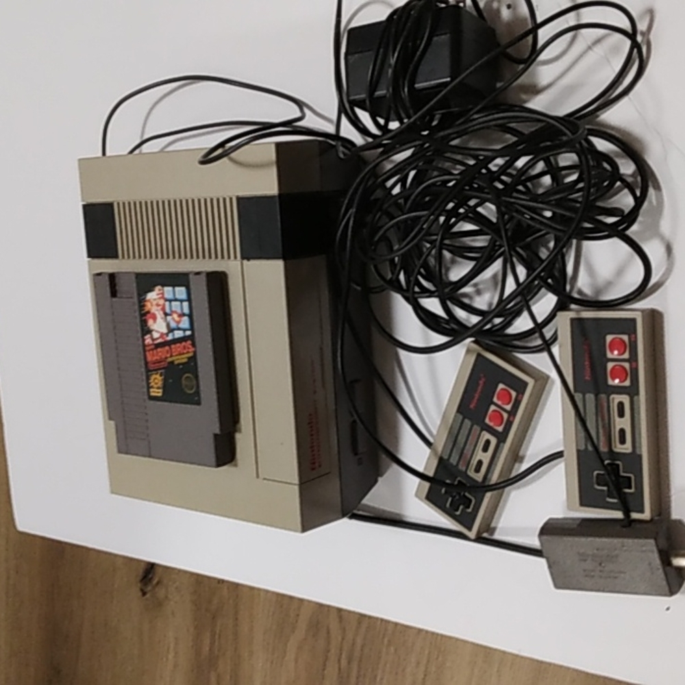 Vintage Nintendo with game